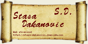 Staša Dakanović vizit kartica